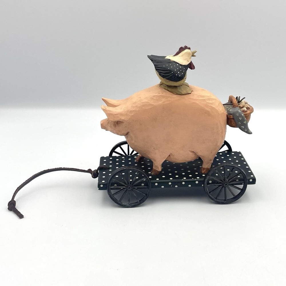 Williraye Studio Collectibles Pig & Chicken Wagon Cart WW1423‎ Vintage 1996